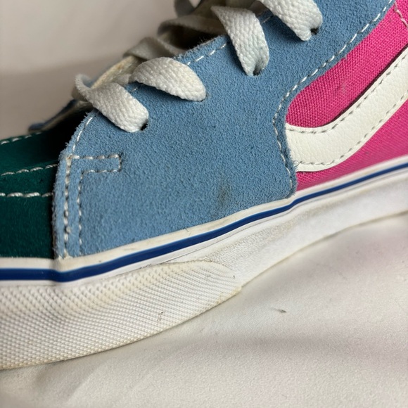 VANS SK8-Hi Top Suede Skater Shoe - Bright Colorblock Men 7 Women 8.5 - Picture 4 of 13